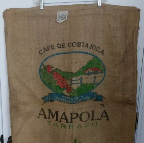 XL Rare AMAPOLA TARRAZU Costa Rica Burlap Bag - Picture 2 of 8